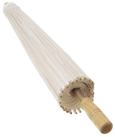 Veemoon White Paper Umbrella Parasol DIY Blank Hand Painted Wooden