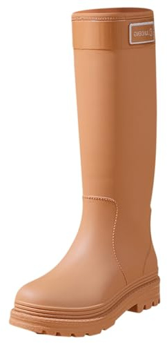 Chaussures de pluie d'été pour femme - Bottes en caoutchouc pour femme - Hautes imperméables - Antidérapantes - Chaussures en caoutchouc à tige longue - Couleur unie - Chaussures de cuisine unisexes
