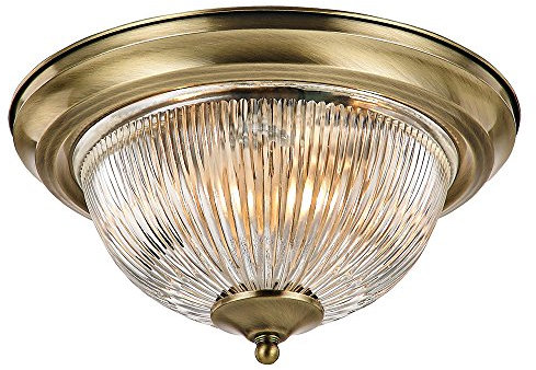 Happy Homewares Traditional Antique Brass IP44 Bathroom Ceiling Light Fitting