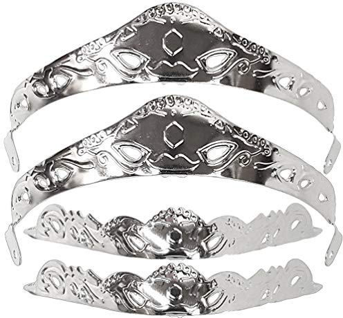 Modestone 4 Pc Shiny Metal Filigree Boot Caps: 2 x Heel + 2 x Toe Silver
