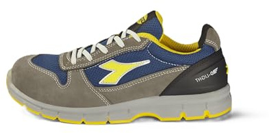 Utility Diadora RUN TEXT LOW S1P SRC ESD, Zapato de seguridad Unisex Adulto, GRIS (CASTELLO/BLU INSEGNA), 43 EU