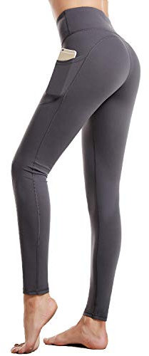 CAMBIVO Sport Leggings Damen Lang, Sporthose Damen High Waist Leggings mit Handytasche, Sport Leggins Yogahose Tights Blickdicht für Sport, Freizeit, Fitness