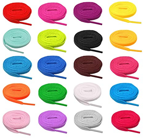 20 Pairs Flat Colored Shoelaces