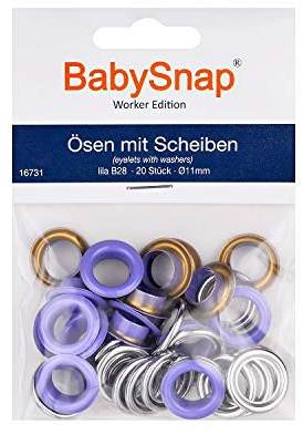 Baby Snap Heavy Duty Ösen mit Scheiben 11mm (B28 Lila)