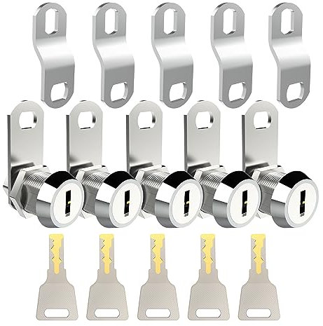 EG STARTS 5 x 5/8 Office Cabinet Door Short Lock Cash Door Tool Box Tubular Cam Locks Cilindro Cromo Finitura Chiavata Alike 5 Chiavi di Serratura