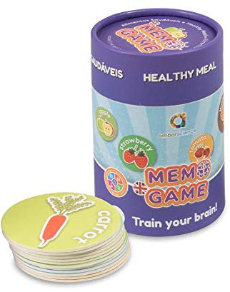 Memo Games Gesunde Lebensmittel, Lernspiel, um Paare zu suchen und die englischen Wörter zu Lernen, mit 40 Teilen, für Kinder ab 3 Jahren.