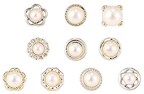 10 Piezas Broche Perlas,SHONCO Broche Perlas Vestidos,Broches de Mujer,Broche Perlas Sueter,Decorativo Broche Botón,Para Insignias,Rebecas,Ropa,Jeans,Bufandas de Decoración