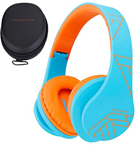Kinder Kopfhörer, PowerLocus KinderKopfhörer Bluetooth mit 85dB Lautstärkebegrenzung, Faltbar mit Tragetasche, Kopfhörer Over Ear Kabellose und Kabel mit Mikrofon, Micro-SD-Modus für Handy, PC, Tablet