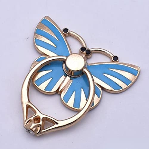 Supporto ad anello per cellulare, a forma di farfalla, compatibile con iPhone, smartphone (blu)