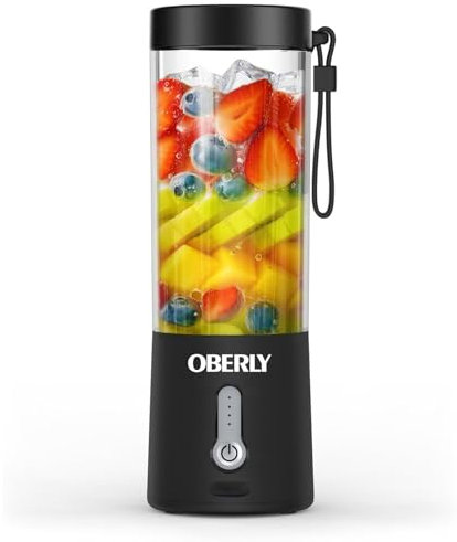 Portable Blender for Shakes and Smoothies, OBERLY Personal Travel Blender for Protein with 4000mAh USB Rechargeable Battery, Crush Ice, Frozen Fruit and Drinks, 18 oz Mini Travel Cup
