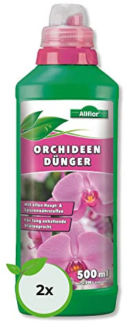 Allflor Orchideendünger 2x500ml I Sehr ergiebiger Langzeitdünger I Dünger fördert langanhaltende Blütenpracht bei Orchideen I Flüssigdünger mit idealer Nährstoffkombination | Blumendünger flüssig