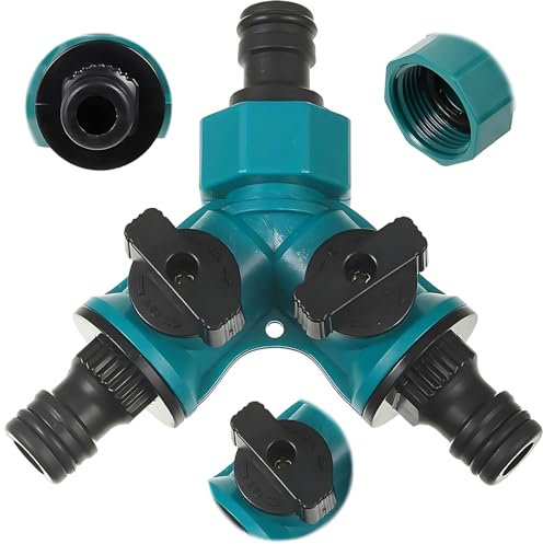 2 Way Hose Pipe Connector, Garden Hose Splitter Tap Splitter Y-Splitters Connection with Individual On/Off Valves Garden Hosesplitter, 2 Way Gardening Water Pipe Connectors for Irrigation,Kitchen