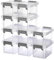 BSTKEY 10 Pcs Plastic Small Storage Containers With Lids, Clear Mini Stackable Organizer Box for Jewelry, Beads, Crafts, Household Utility