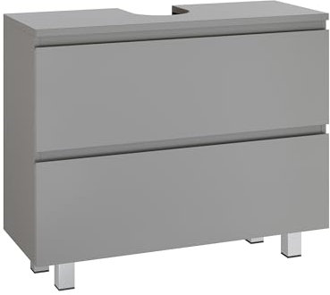 KIMENICH Waschbeckenunterschrank, Badezimmerschrank mit 2 Große Schubladen, Unterschrank Waschbecken mit Füßen, Viel Stauraum, 80 x 30 x 56 cm, Grau