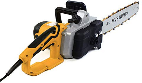 Motosierra eléctrica de 16 pulgadas, cortador de madera para cortes precisos en el jardín y para proyectos de bricolaje. Motor de 40 alambre de cobre fuerte y ajuste automático de cadena de 2000 W