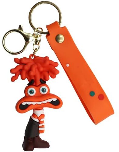AUTOZOCO Llavero Personaje de Ansiedad - Dibujo Animado, Goma, Emoción, 6 cm, Silicona