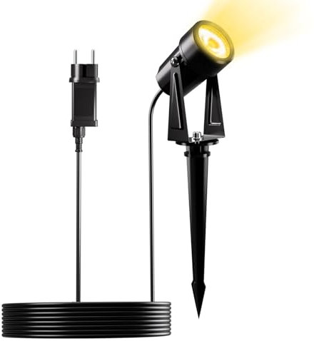 Yuusei Spot LED Extérieur 3M, 1 Lot de 1 Spot Exterieur, Blanc Chaud 3000K LED 27V, Étanche IP65 pour Eclairage, Chemins, Bassins, Jardin