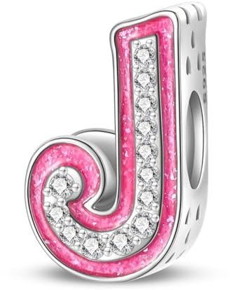 HappyStar Letras Colgantes de Alfabeto A-Z Abalorios Charms 12 Signos del Zodiaco Pink Gift Originales Plata de Ley 925 para Pandora & Europeo Pulseras Mujer Collares