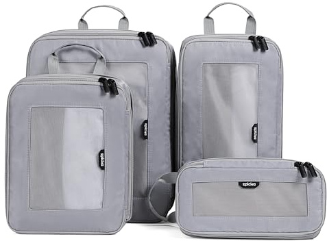 EPICKA TripCozy - Cubos organizadores de compresión – Juego de 4/6 bolsas organizadoras de viaje duraderas con parte superior de malla, accesorios de viaje expandibles para equipaje de mano, equipaje
