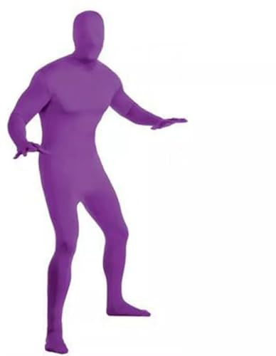 Invisible Morph Suit Party Costume Dress Full Body Women Men Spandex (Purple, 180cm)