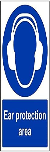 vsafety 41021 au-r Schutz Bereich Pflicht Schutzbekleidung Zeichen, starrer Kunststoff, Portrait, 200 mm x 300 mm, blau