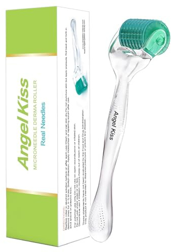 Angel Kiss Derma Skin Roller 0.25 mm ÄKTA NÅLAR – 192 individuella titan-nålar – Microneedling-rulle för ansikte, kropp och hudvård