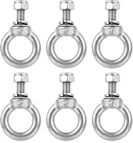 M METERXITY Ensemble Machinerie Épaule Levage Œil Boulon - Lustre Clôture Acier Acier Inox Levage Boulon avec Écrous Verrouillage Rondelles Plates Rondelles Appliquer sur Câble Câble (M5)