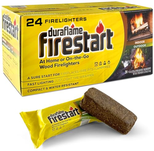 Duraflame Fire Starter for Indoor and Outdoor Use - Quick Ignition Logs for BBQ, Fireplace, Fire Pit and Campfires (24 Pack)