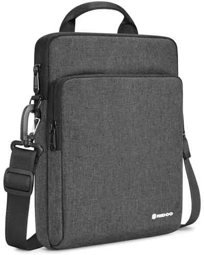NIDOO Tablet Tasche für 10,9 10,2 iPad / 10 iPad Air / 11 iPad Air M2 / 11 iPad Pro M4 M2, 10-11 Tablet Tragetasche für Surface Go 3 / MatePad Pro,Dunkelgrau Laptop Umhängetasche Schultertasche
