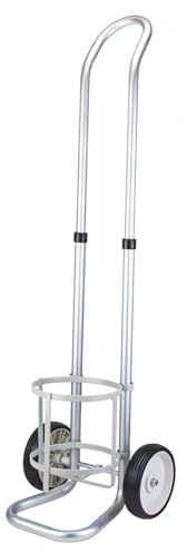 MZZKFC Aluminum Alloy Cylinder Cart for Storage Propane/Nitrogen Tank, Mobile Gas Cylinder Fixed Rack with Wheel, Household Cylinder Dolly Height Adjustable(16.8cm/6.6 in)