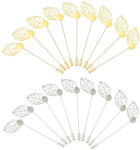 SUNNYCLUE 60 alfiler de Solapa, Alfileres de Seguridad, Alfileres Planos Y Redondos, Broches de Acero Inoxidable con Hojas Doradas Y Plateadas para Hacer Joyas, Accesorios para Disfraces, Insignias, B