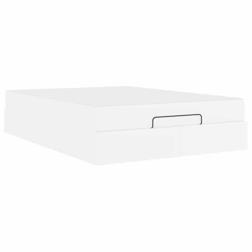 vidaXL Sängram med madrass Övrigt 2 st Vit PVC