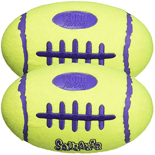 Kong Air Squeaker - Juguete de fútbol para Perro, Juego de 2, tamaño Mediano