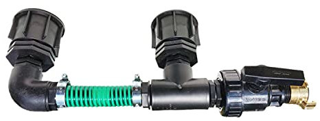 FN-Technik Regentonnenverbinder Tankverbinder 2-Fach 1 1/4' - IBC Adapter DN 50 Pumpenanschluss