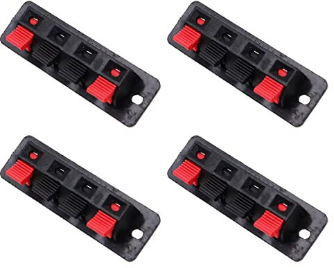 WANGCL 4 Stück 4-Wege-Lautsprecherklemmenverbinder mit Federklemmen für Lautsprecherdrahtverbinder