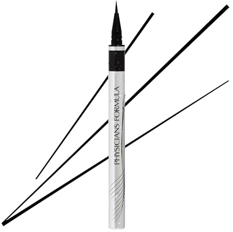 Physicians Formula Eye Booster Super Slim Liquid Eyeliner, Waterproof Precision with a Lash-Boosting Complex, Natural Finish, & Sensitive Skin Approved, Cruelty-Free & Vegan -Ultra Black