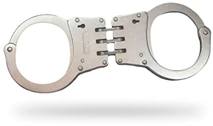 Shoke - Manette Polizia Vero con Doppia Chiusura - Apertura con Chiave - Realizzati in Acciaio K-70 - Apertura Minima 50 mm Massima 200 mm - Colore: Grigio