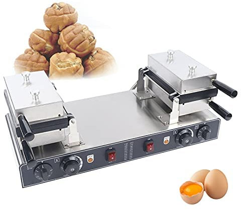Máquina eléctrica comercial para hacer gofres en forma de nuez, 20 piezas, máquina antiadherente para hacer gofres de nuez, máquina de acero inoxidable para gofres, paninis, hash browns, 110 V,