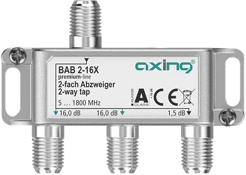Axing BAB 2-16X 2-vägs grenuttag 16 dB 5–1800 MHz TV-data internet kabel-TV
