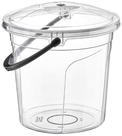 Best House Bucket with Lid - 20 Litres, Plastic Storage Container, Multipurpose Clear Storage Bin/Bucket With Lid and Handle (Pack of 1)
