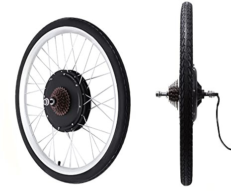 Queeucaer 26 tums elcykel konverteringssats e-cykel bakhjul/framhjulssats elcykel konvertering elektrisk cykel pedelec framhjul hub motor e-cykel 48 V 1 000 W