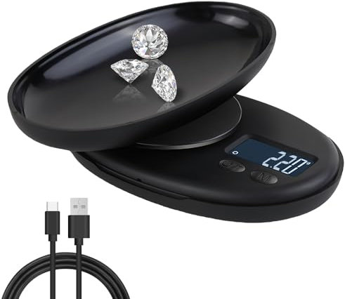 Feinwaage, Taschenwaag 0.01g- 100 g, Präzisionswaage mit LED Display, 6 Einheiten Konvertierung Multifunktions Digitalwaage, Präzisionswaage für das Wiegen von Pulver, Gold, Schmuck