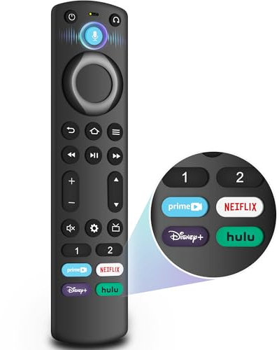 Voice Replacement Remote Control for Fire-TV-Stick(2nd and 3rd gen)/Lite/4K/4K Max/TV Cube and Compatible with Pioneer/Hisense Smart TVs