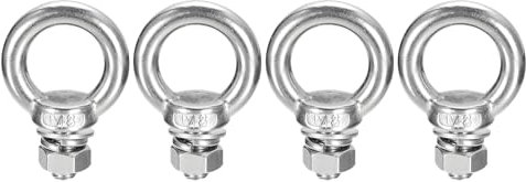 QUARKZMAN Boulon à Œil de Levage, 4 Ensembles de Boulons à Œil M8 x 20mm avec Écrou Rondelle en Acier Inoxydable 304 Boulon à Œil de Levage d'Épaule en Acier Inoxydable 304