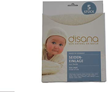 Disana Inserti in seta bourette, confezione da 5 pezzi, 45 x 15 cm
