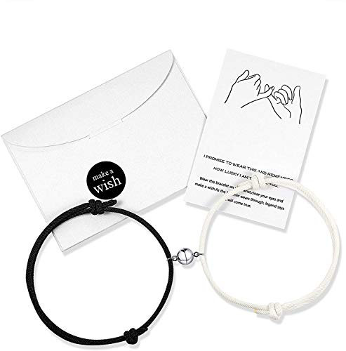 Wilacia Pärchen Armband Magnetisch Valentinstag für Sie Ihn Paar Armbänder Gegenseitige Anziehung Seil Freundschaftsarmband Paar Geschenke für Frauen Männer Liebhaber Freund Freundin Freunde