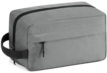 Vorspack Water Resistant Travel Toiletry Bag for Men Women - Medium & Grey