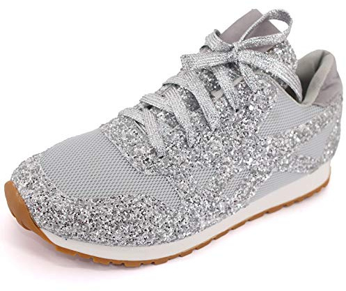 Sneakers Med Glänsande Silver Paljetter (40)