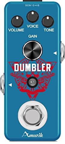 Amuzik Guitar Dumbler Pedal Analog Dumbler Overdrive Pedals For Electric Guitar With Medium Low Distortion Mini Size True Bypass