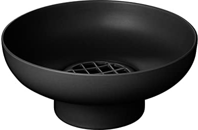 blomus Vase MIYABI | Blumenvase aus Steingut Beige | Dekovase Farbe Black | Größe M | Ø23 x 10H cm